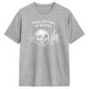 Streetwear T-Shirt Summer Yeah I m Fine No Worries Shirt Vintage Skull Humor Quote Popular T-Shirts Cotton Tees Short Sleeve