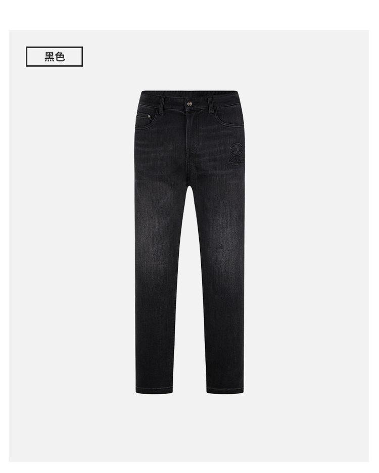 [Three dimensional logo classic casual] Spring fashion washed straight leg men's jeans and pants