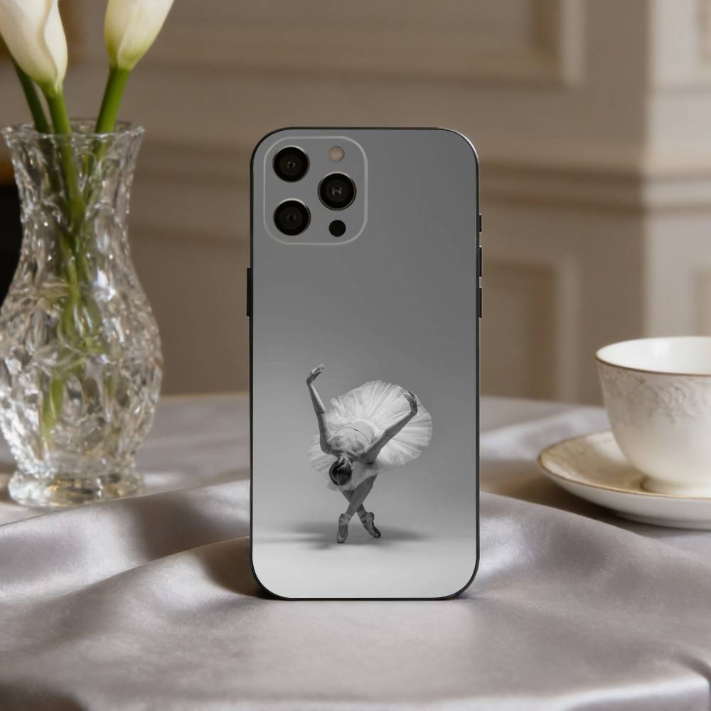 B-Балерина Арт B-Балет Чехол для телефона Для iPhone 17,16,15,14,13,12,11 Plus,Pro Max,XS,Мягкий силикон Черный чехол