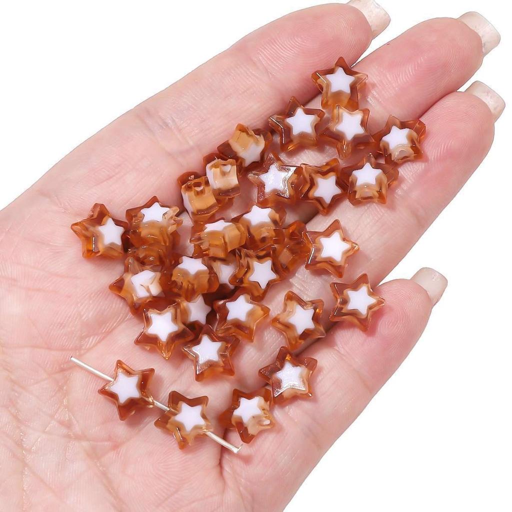 Бусины для браслетов ручной работы Акриловые двухцветные бусины Пентаграмма Бусины россыпью Бусины ручной работы Ожерелье из бисера своими руками Ювелирные изделия Аксессуары