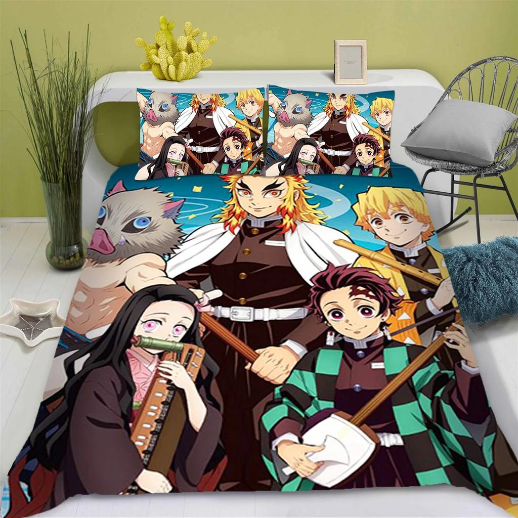 Demon Slayer: Kimetsu No Yaiba Duvet Cover Set Bedding Comforter Sets King Size 3D Children'S Bedding Set
