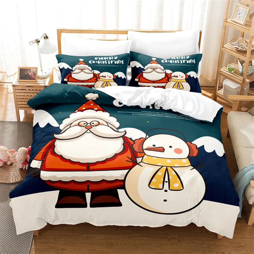Картонный Санта-Клаус Рождество Отправляет Подарки Мягкое Пододеяльник Цифровая Печать Рождественская Елка Модный Мягкий Пододеяльник для Детей Мальчиков Девочек
