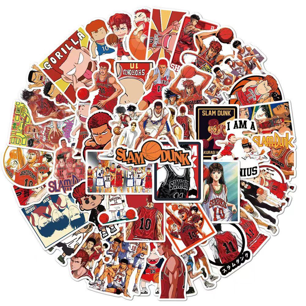Slam Dunk Color Stickers, 50 Sheets (not Repeated), Waterproof and Sunscreen.
