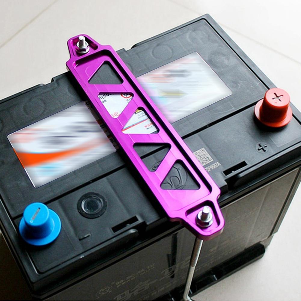 218mm Aluminum Universal Auto Car Battery Tie Down Mount Battery Holder Bracket Brace Bar Burnt Blue