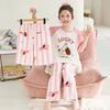 100% Cotton Girls Pajama Set Short Sleeve Long Pants Cartoon Print Sleepwear Kids Home Wear