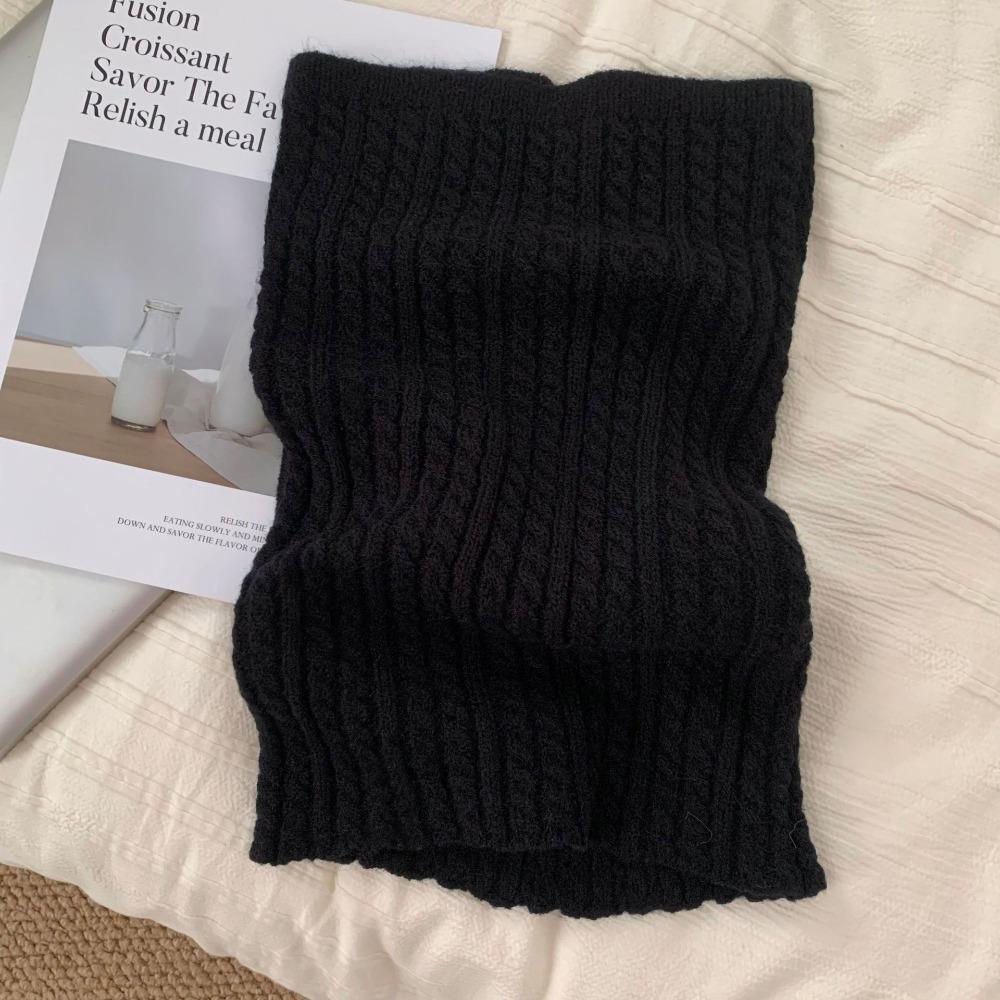 Korean Style Knitted Scarf Solid Color Pullover Wool Bib Retro Turtleneck Fake Collar  Student