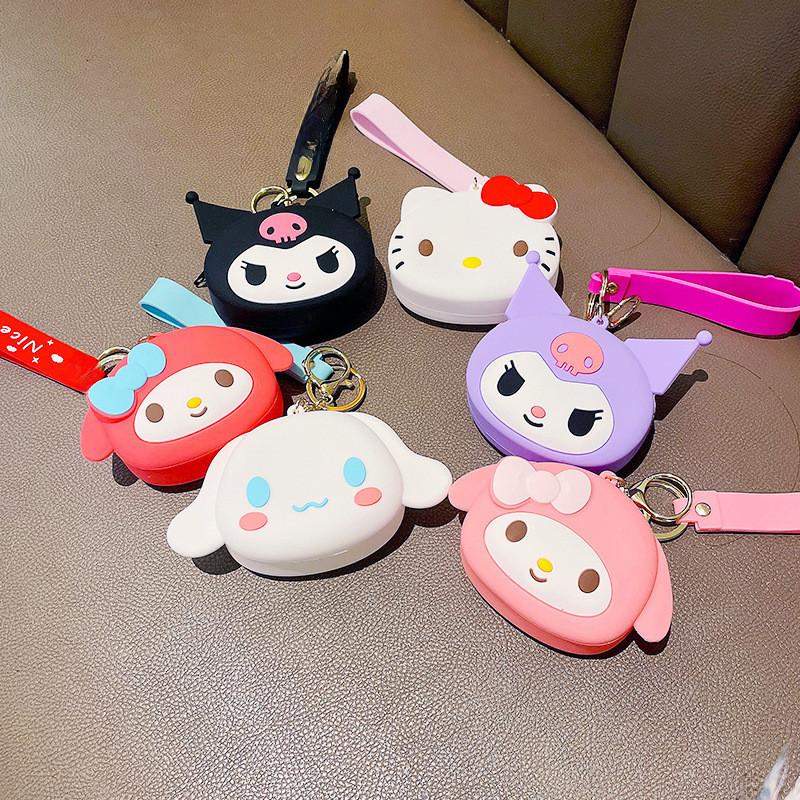 Очаровательные мягкие резиновые брелки-кошельки Sanrio, идеально подходят для подарка и коллекционирования
