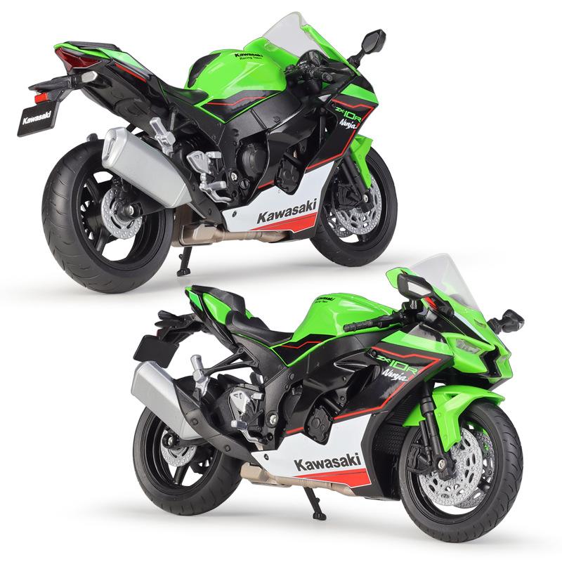 Масштаб 1/12 WELLY 2010 Kawasaki Ninja ZX-10R, модель мотоцикла из сплава, литье под давлением, металлические игрушечные транспортные средства, коллекция высокой имитации, детские подарки