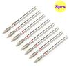 8pcs Diamond Nail Drill Bits Set Cuticle Cleaner Bit for Acrylic Nail Gel Removing Milling Cutter Manicure Machine Accessories