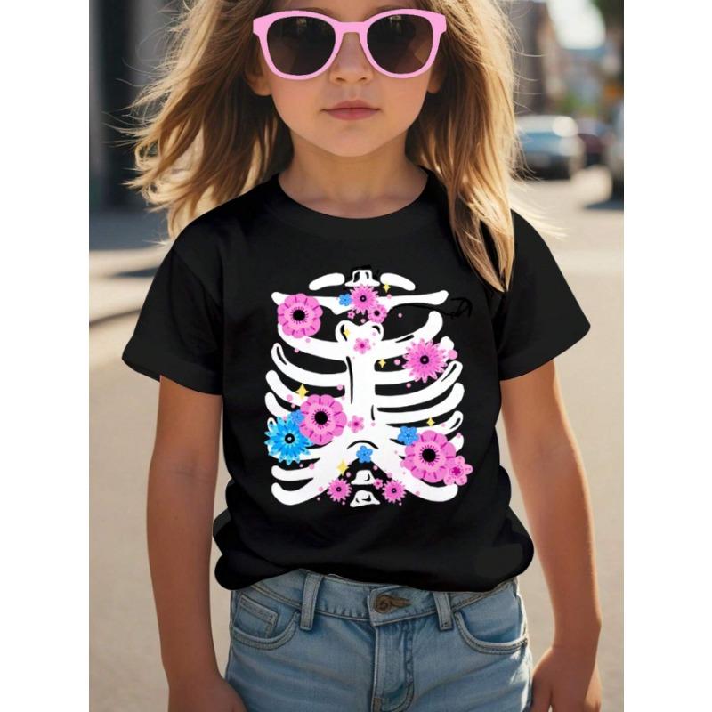 Детская одежда Футболка с круглым вырезом и короткими рукавами для девочек Детская одежда Верхняя женская базовая рубашка