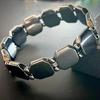 Unisex Weight Loss Octagon Geometry Black Stone Magnetic Therapy Bracelet Health Care Magnetic Hematite Stretch Bracelets