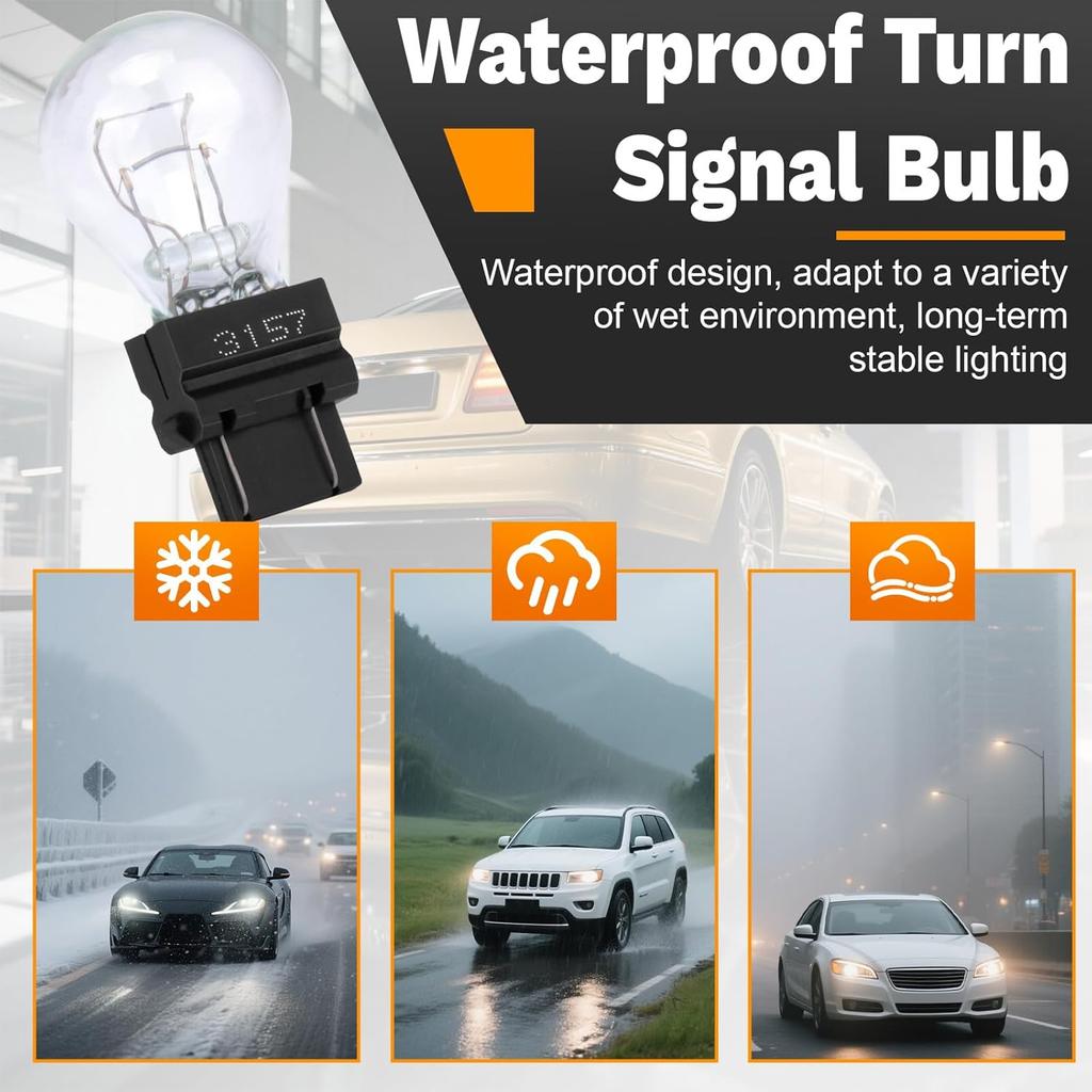 10 PCS 3157 Tail Light Bulb, Miniature Brake Light Bulb, Waterproof Turn Signal Bulb, Automotive Side Marker Tail Light Replacement for Truck SUV Car