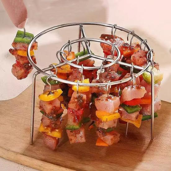 Подставка-шампур для аэрофритюрницы, решетка-гриль с 48 шампурами, круглая