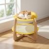 Breathable Feline Sling Bed Washable Cover Feline Sling Bed Solid Wood Frame for Indoor
