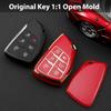 6 Button TPU Key Fob Cover with Leather Keychain, Compatible with    2024 2025 2026 GMC Yukon Denali Sierra, Fit for Chevy Silverado Suburban Tahoe
