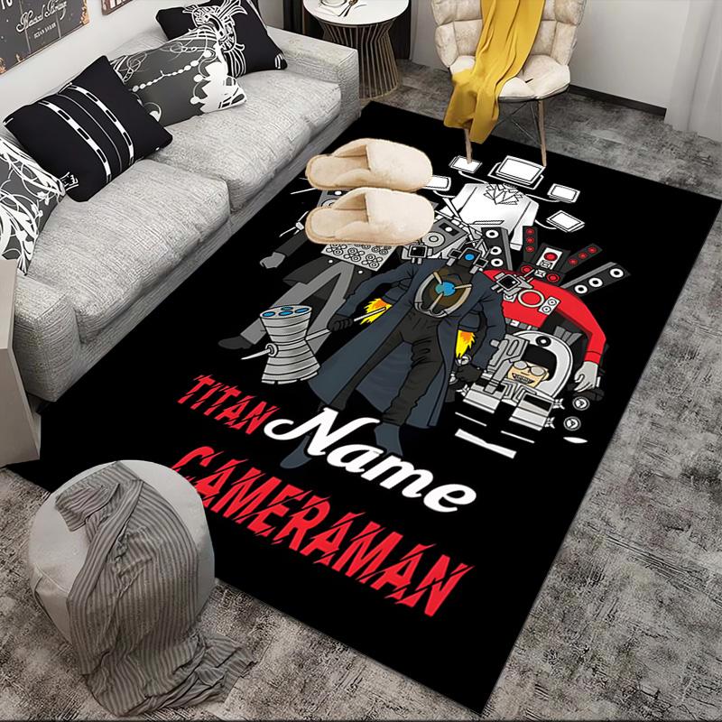 Custom Name Skibidi Future Adventure Rug Game Carpet, Floor Mat for Bedroom Living Room Entryway Rug, Home Decor Idea Gift for Christmas birthday