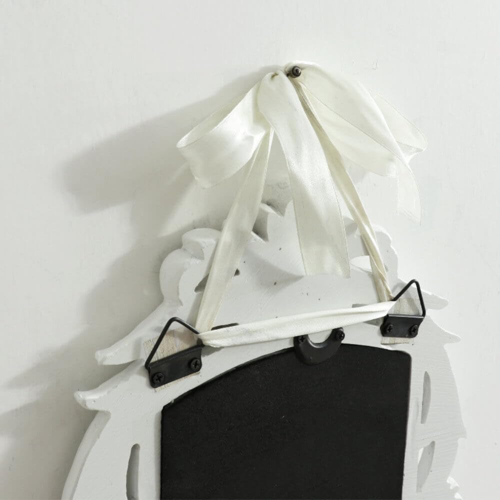 Настенное зеркало ручного типа в античном стиле с лентой для декоративного зеркала, крепление, белое,