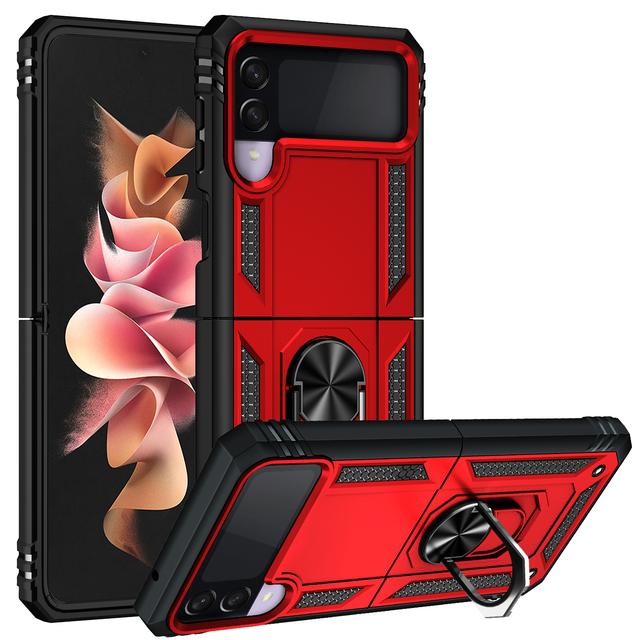 Чехол для Samsung Galaxy Z Flip 4 Flip 3, держатель с кольцом на палец, подставка, чехол-подставка военного класса, чехлы для телефонов для Z Flip4