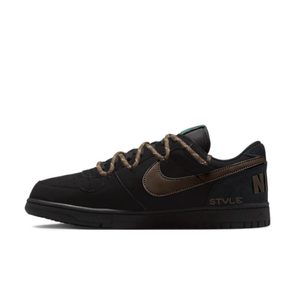 Nike Big Coverage Slip Resistant Abrasion Resistant Low top Skateboard Shoes Men's Black Brown 854166-008(Team2116-)