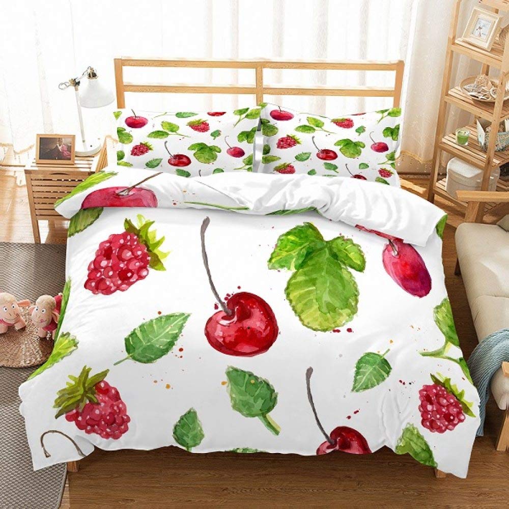 Purple Grape Comforter Cover Summer Fruit Duvet Cover Grapevine Leaves Plant Bedding Set Natural Garden Themed Quilt Cover