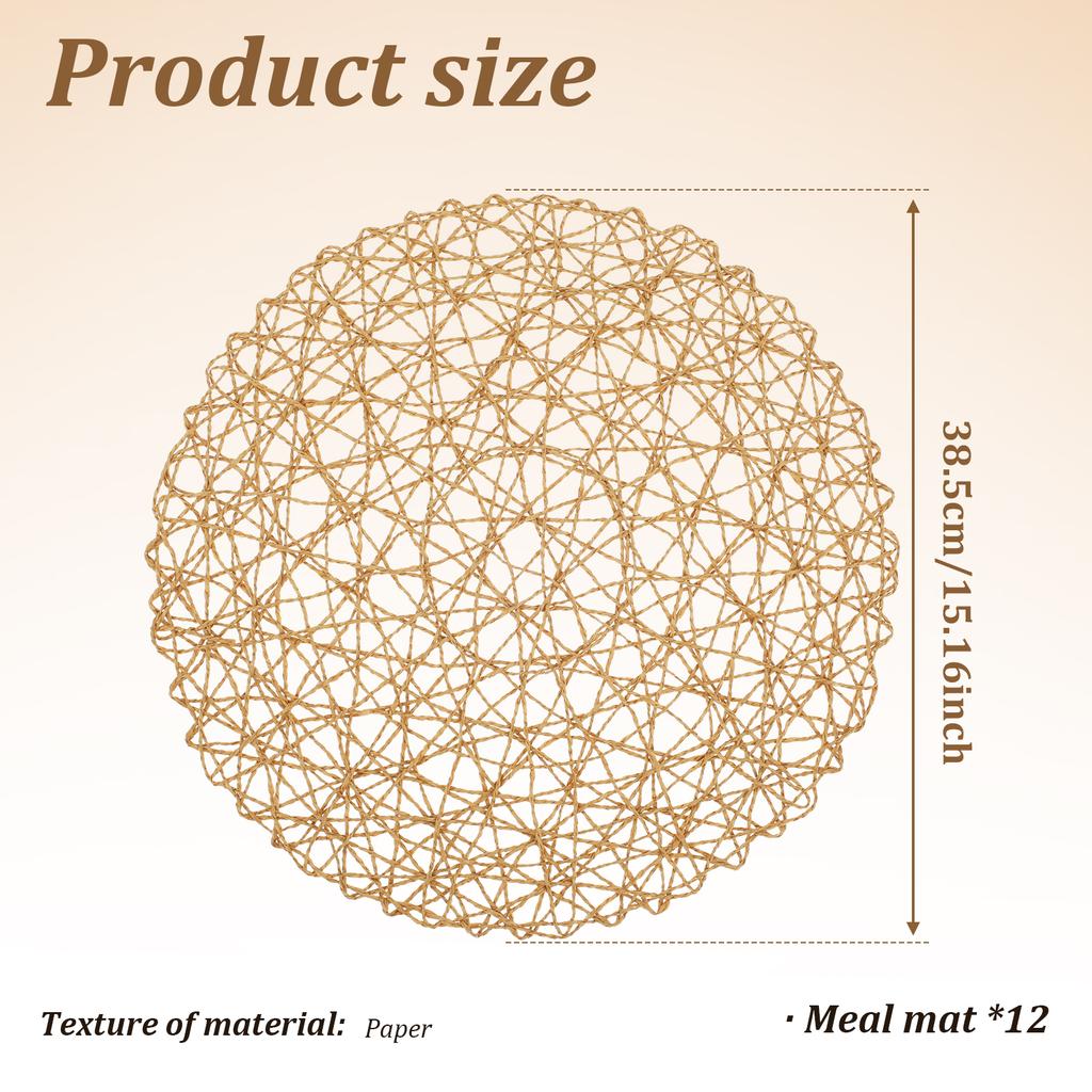 Круглые плейсматы Бохо Плетеные круглые плейсматы Тканые подставки для стола для обеденного стола, дома, свадьбы, вечеринки Рамадан