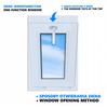 White PVC window, tiltable, 40x60, new, 400x600, top-hung, double-glazed