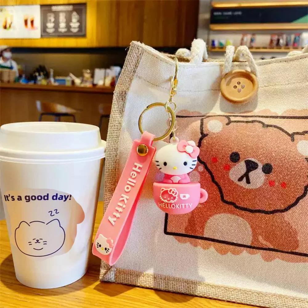 Милый Мультяшный Брелок Hello Kitty Брелок-Чашка Брелок для Ключей Автомобиля Женский Девочка Школьная Сумка Сумка на Плечо Ребенок Кавайный Подарок Фестивальные подарки