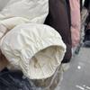 Женская зимняя осенняя куртка с круглым вырезом на белом утином пуху, свободное короткое однотонное пальто с ромбовидной сеткой