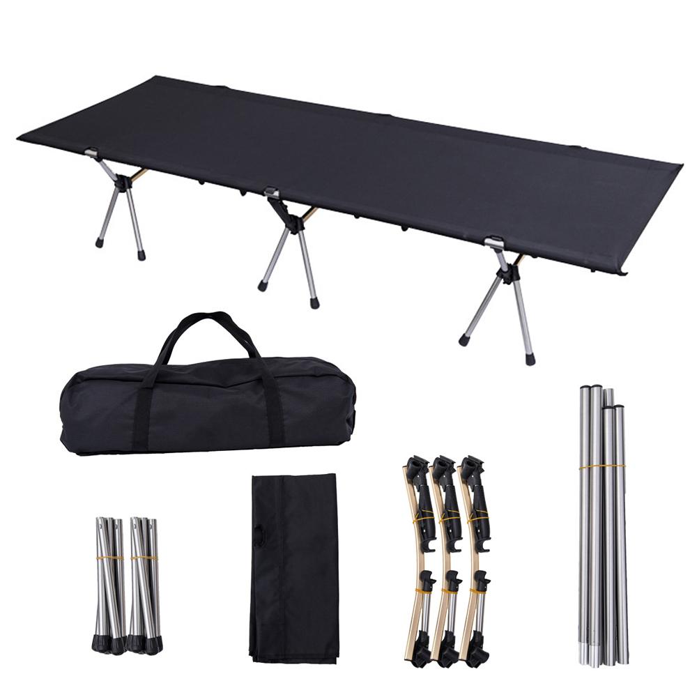 Сверхлегкая портативная складная спальная кровать для улицы, офисная кровать для сиесты в полдень, стержень из алюминиевого сплава