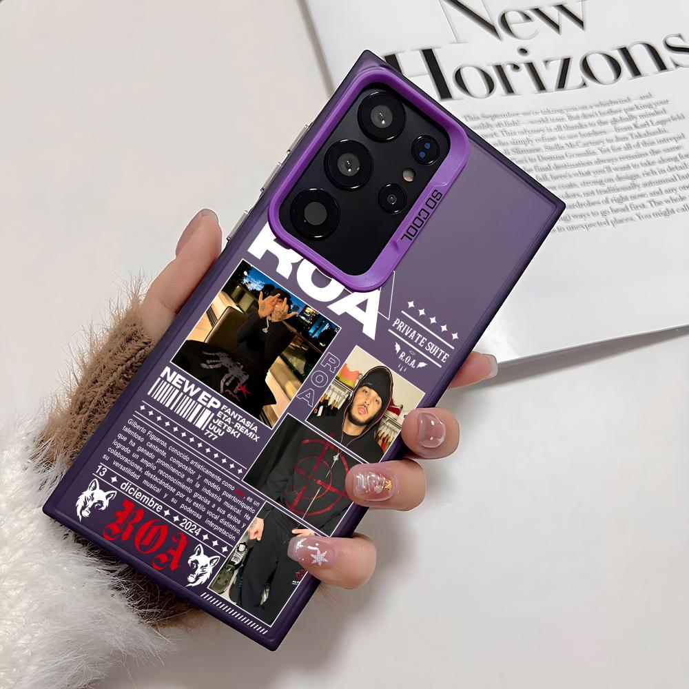 Rapper R-Roa Phone Case For Samsung Galaxy S25 Edge S24 S23 S22 S21 S20 Ultra Funda Silicone Silver Cover