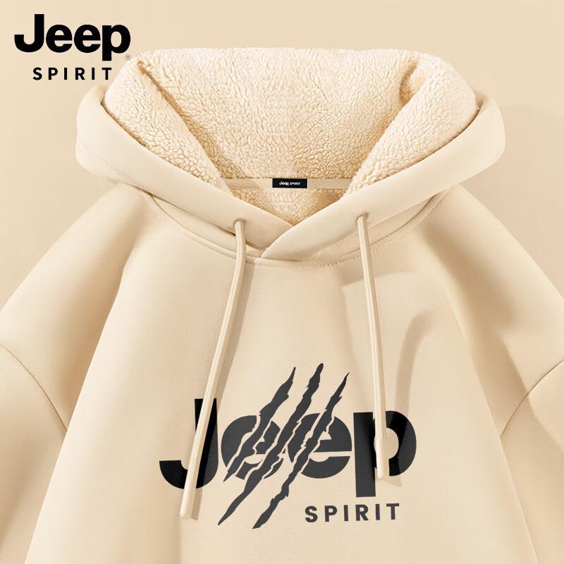 JEEP SPIRIT Men's Heavyweight Lamb Fleece Lined Hooded Sweatshirt