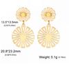 Xiaomi Skyrim Bohemian Sunflower Drop Earrings Women Stainless Steel Gold Color Earrings Fashion Elegant Jewelry Gift for Lover Mother