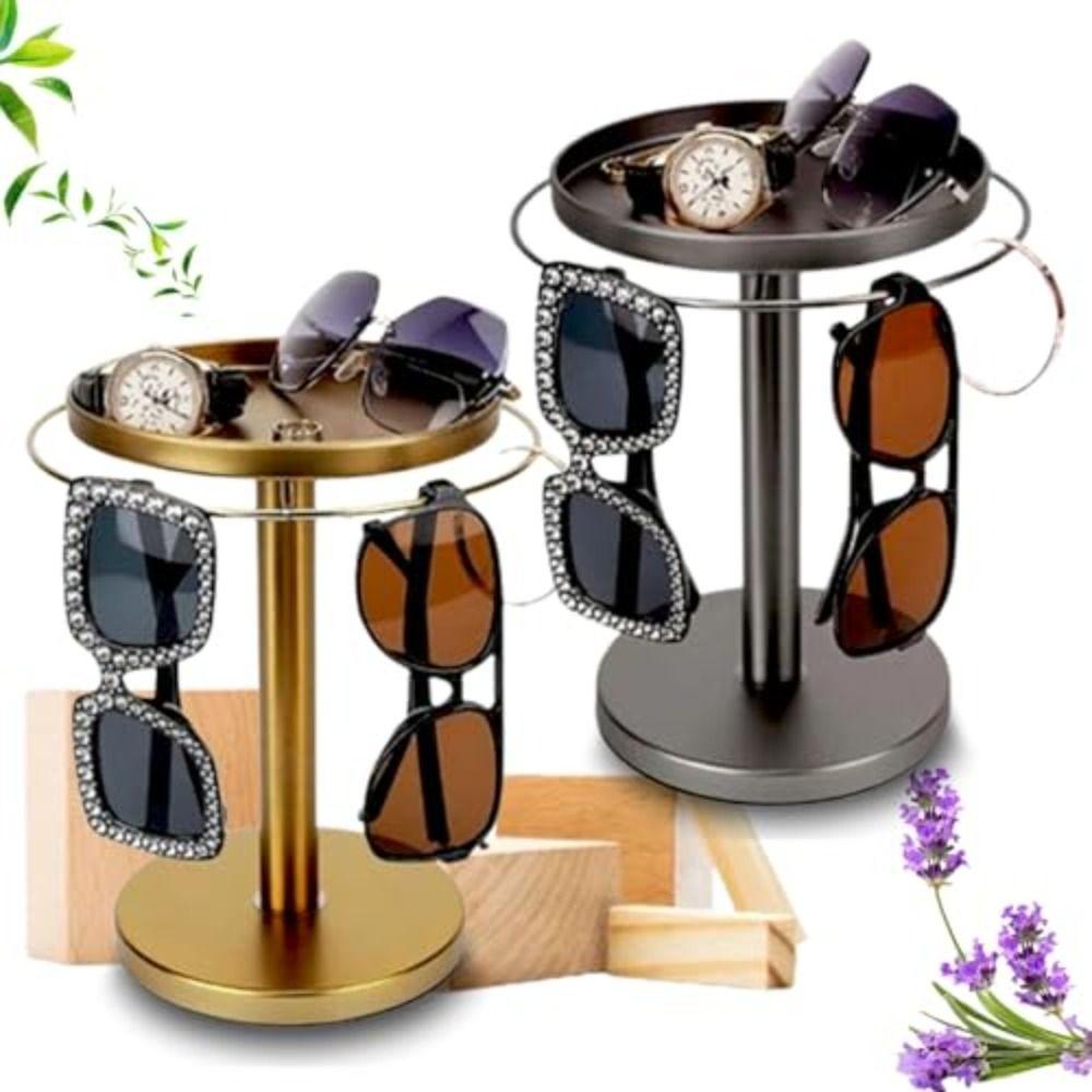 360° Rotating Glasses Stand Organizer Stainless Steel Sunglasses Holder  for Desk