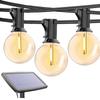 10M Rainproof Solar LED String Lights with 15 LED E12 2700K Warm Made of PC Perfect for Garden Christmas Decorative Birthday and Weddings Bulbs, Base,