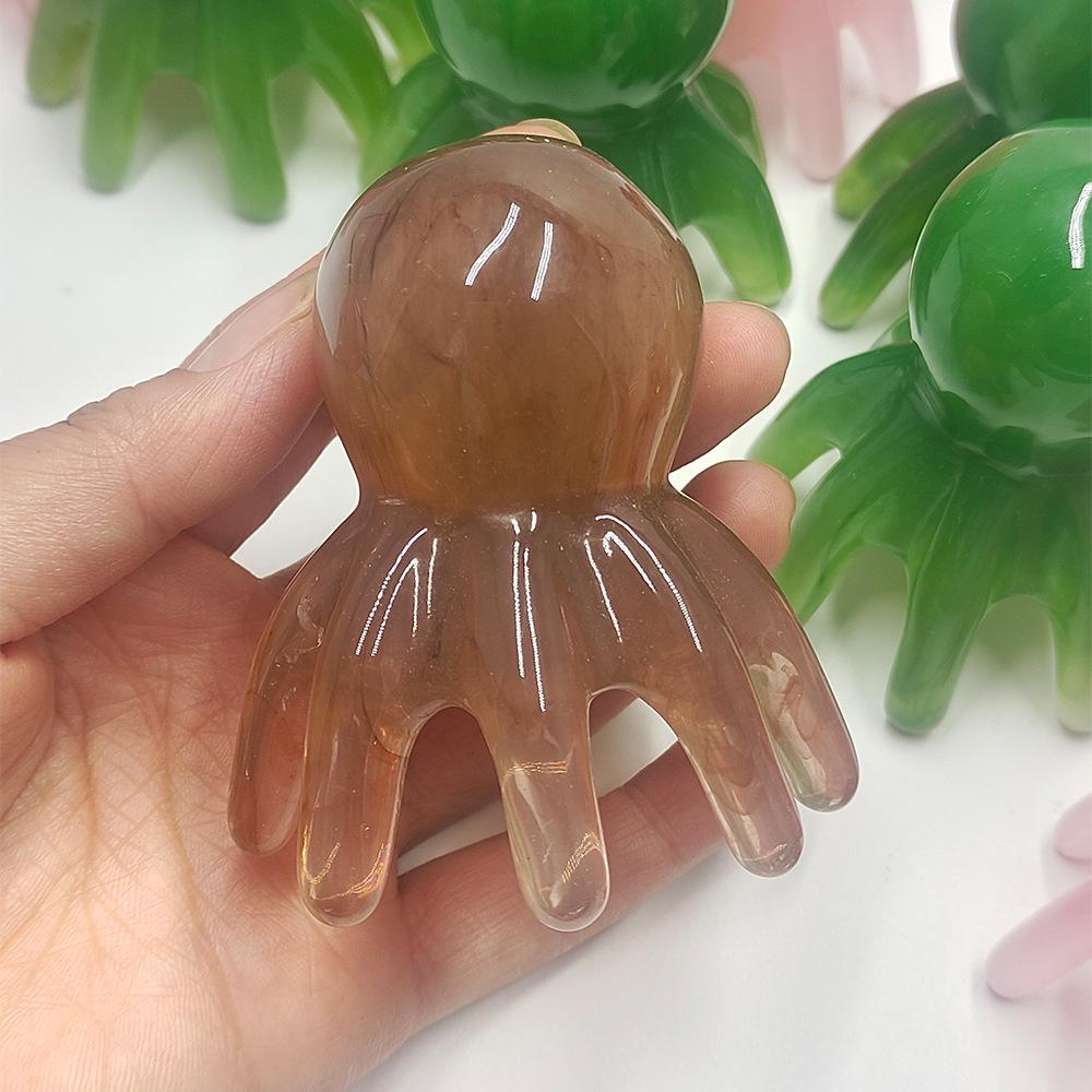 Resin Eight-Clawed Octopus Head and Neck Massager Comb