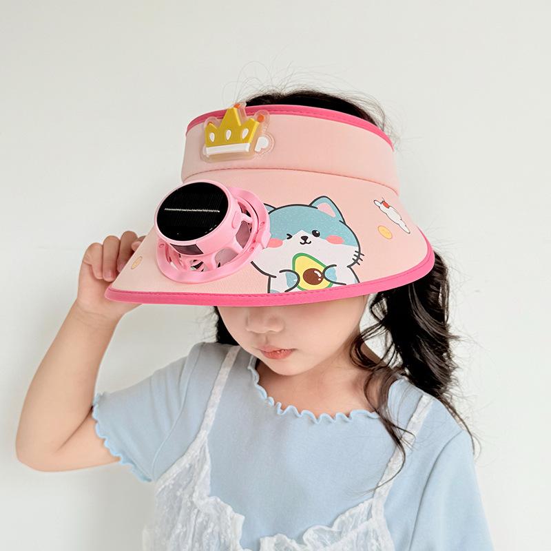Солнечная шляпа-вентилятор Детская шляпа от солнца Мальчики и девочки Летняя УФ Шляпа-цилиндр с небом Детская шляпа от солнца