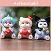 6 шт. Милая серия Hello Kitty Сидящая модель кошки Кукла Настольное украшение Набор для детей и взрослых