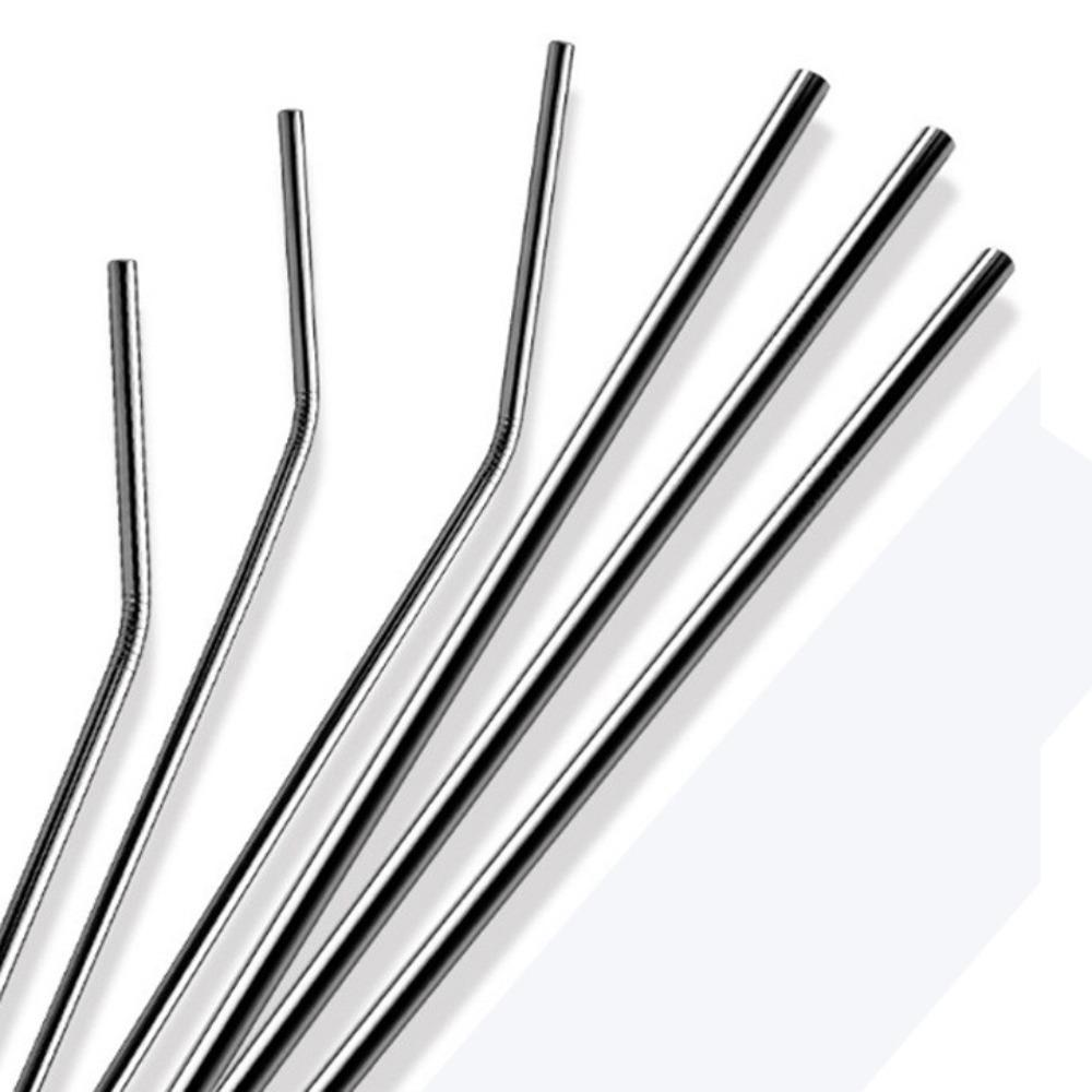 Diameter 6mm Stainless Steel Straws Bends Cold Drink Tube Reusable Metal Straw