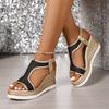 European and American Sandals Women's Shoes Are Versatile and Comfortable In Summer. Casual Mesh Women's Shoes Have Thick Soles and Wedge Heels. Lar