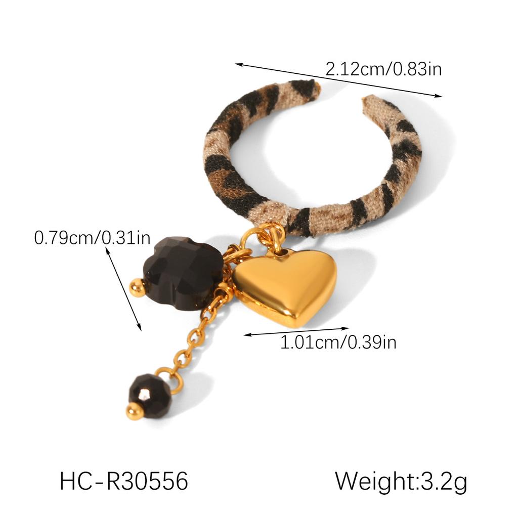 Retro leopard print woven rope necklace, niche high-end bracelet, fashionable versatile titanium steel earrings