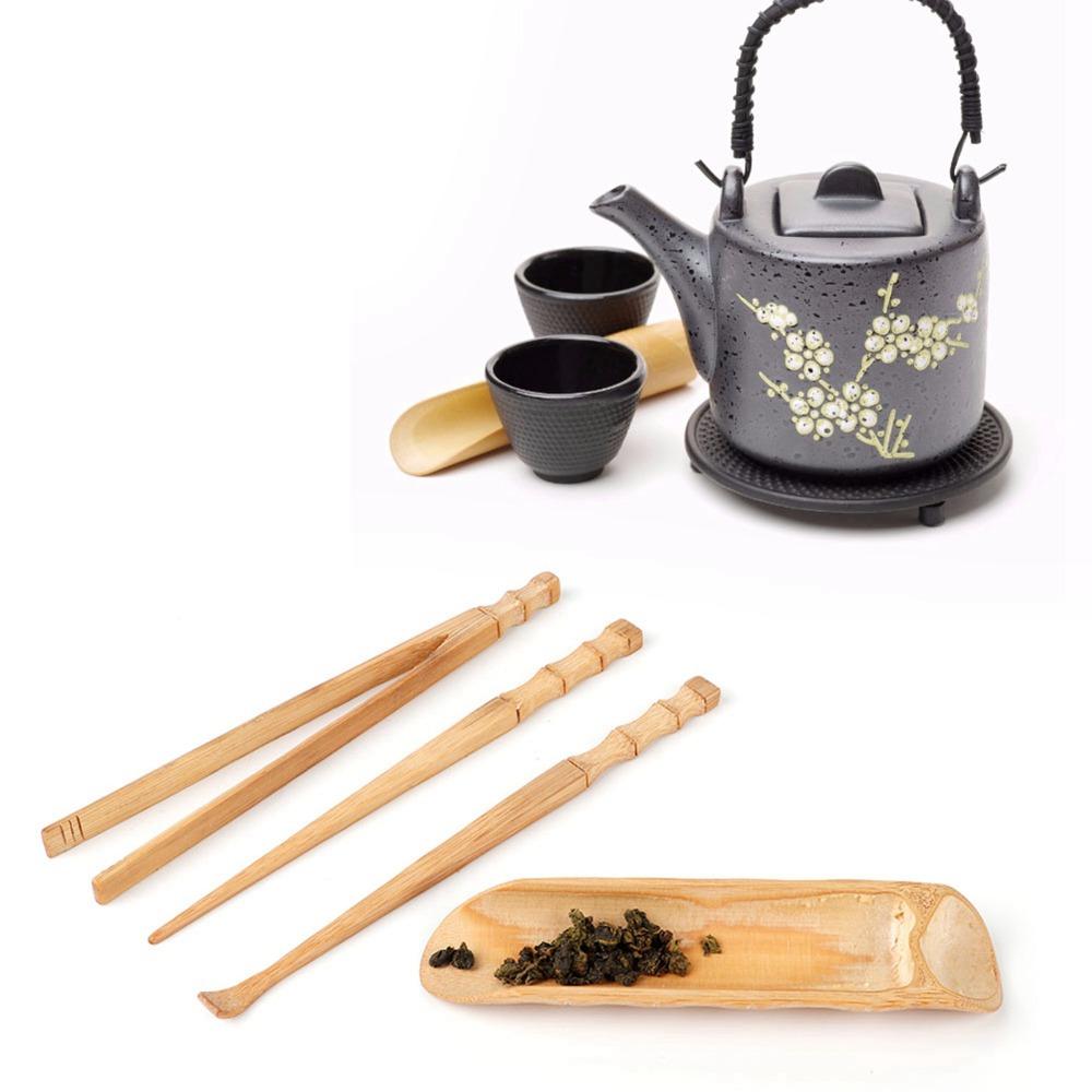 4PCS Set Bamboo Chinese Tea Set Tea Spoon Tea Ceremony Tools Gongfu Tea Set  Tea Ceremony