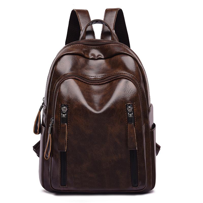 Women's Soft Leather Anti-theft Retro Casual Lightweight Backpack Handbag Travel Daily and Shopping Bag
