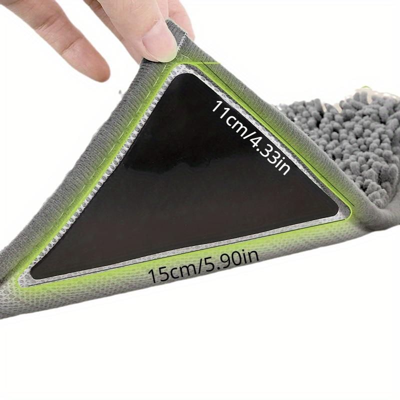 1/4/8/16 шт. треугольный резиновый противоскользящий коврик из полиуретана для паркетных полов и плитки, многоразовая и моющаяся лента для ковров, сохраняющая углы плоскими (черный)