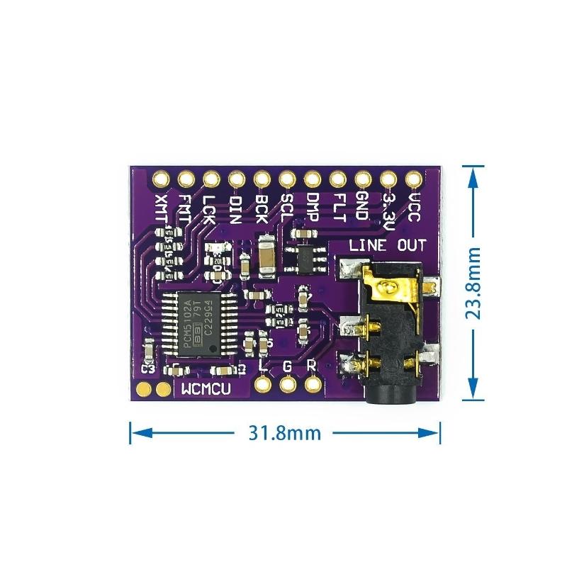 PCM5102 PCM5102A GY-PCM5102 Плата звуковой карты ЦАП pHAT 3,5 мм Стереоразъем 24 бита Модуль цифрового аудио для для Raspberry Pi Beyond