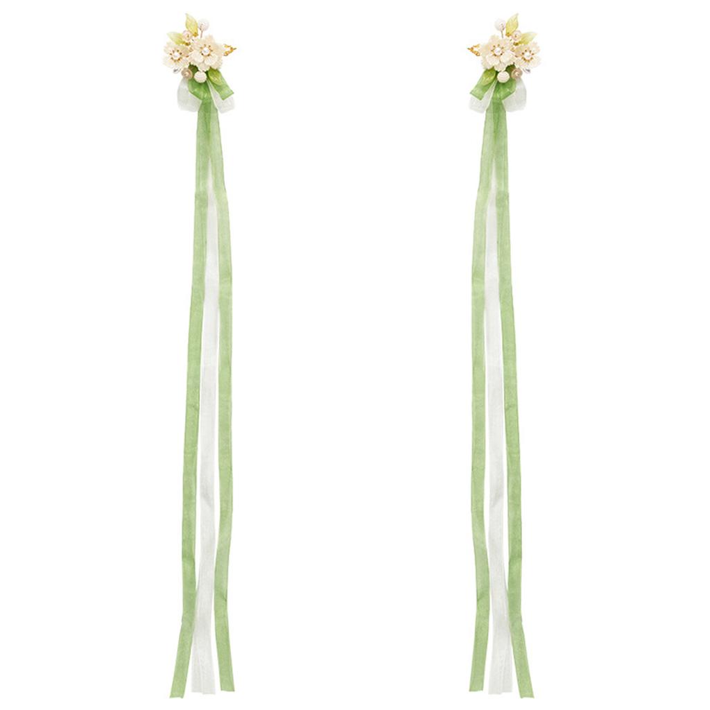 Заколки для волос в китайском стиле с белой пионовой лентой, винтажная заколка, шпилька для волос, для платья, ципао, инструменты для создания прически, 1 пара