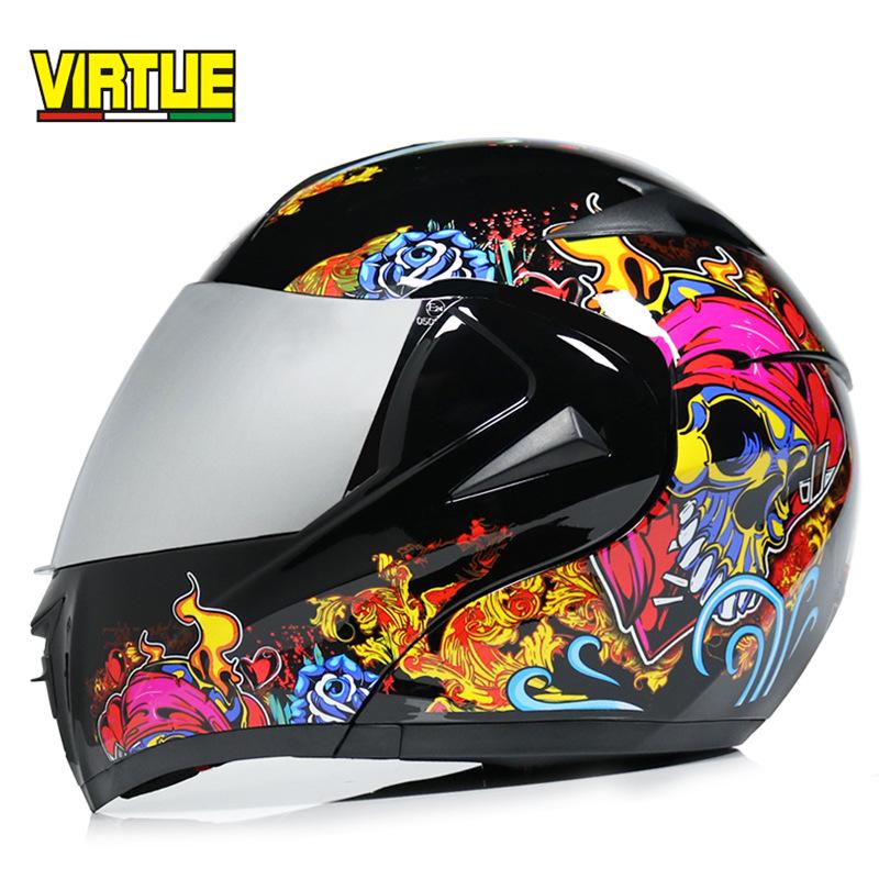 VIRTUE Motorsport Electric Non Motorcycle Helmet Men's Half Helmet Double Lens Full Helmet Running Helmet Carbon Fiber Pattern Road