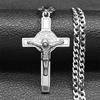 Stainless Steel Gold Color Celtic Crucifix Necklace Saint Benedict Necklace for Women Men Jewery