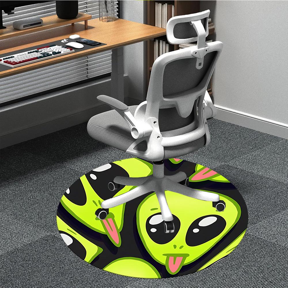 1PC Alien Face Chair Carpet for Office, Indoor Non-Slip Washable Carpet, Soft Comfortable Mat For Office Room yy250930243