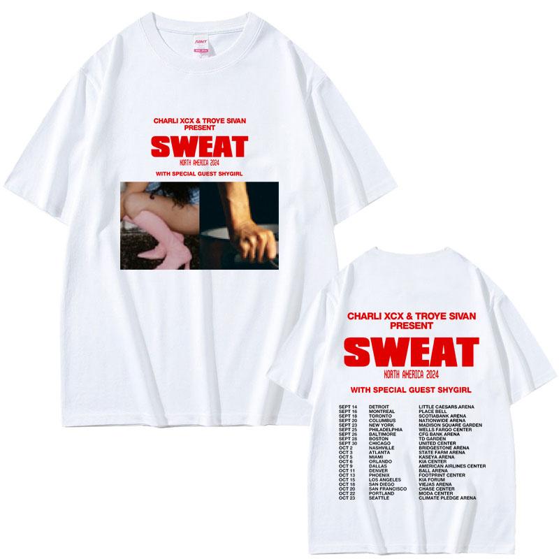 Charli Xcx Crash Sweat 2024 Тур Футболки Мужская Женская Одежда Винтажная Футболка Оверсайз Хлопок Повседневные Футболки Мода Уличная Одежда