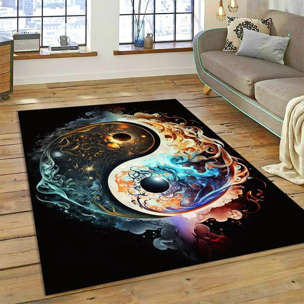 Yin and Yang 3D Naturalize Chinese Tai Chi Carpet Rug for Home Living Room Bedroom Sofa Doormat Decor,Kids Area Rug Non-slip Mat